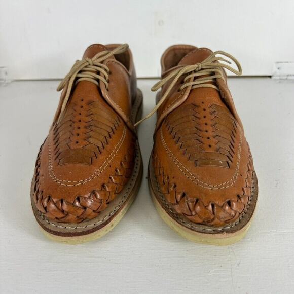 Mexican Huaraches Sandals Mens Size 7 Shoes Real Leather Closed Toe Summer Woven main image 4